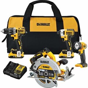 DEWALT 20V MAX Power Tool Combo Kit, 4-Tool Cordless Power Tool Set with 2 Batteries and Charger (DCK483D2)
