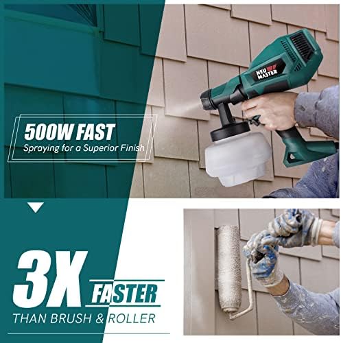Paint Sprayer, NEU MASTER Electric Spray Paint Gun, 1200ML Container/4 Nozzles/3 Patterns, Easy to Clean HVLP Paint Sprayers for Home Interior and Exterior, House Painting, Furniture, Fence, Ceiling - Image 3