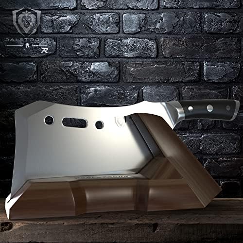 Dalstrong Obliterator Meat Cleaver - 9 inch - Gladiator Series R - Wood Stand and Sheath - Razor Sharp Massive Heavy Duty - 3lbs 6mm Thickness - 7CR17MOV Steel Kitchen - G10 Handle - Image 9