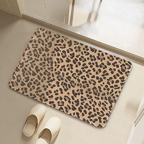 TESIQIMT Rustic Bathroom Rug,Black Brown Leopard Print for Girls,Bathroom Rug Mat Non Slip Door Mats,Soft Bath Mat for Home Decor,Mud Mat for Indoor and Outdoor,15.7x23.6Inches - Image 5