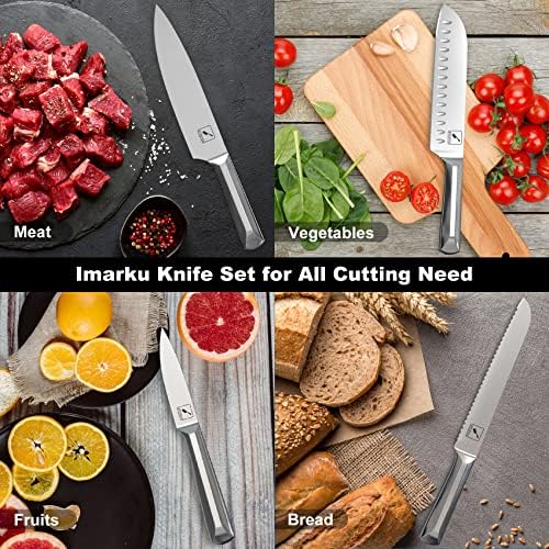 Knife Set, imarku 16 PCS High Carbon Japanese Stainless Steel Knife Sets for Kitchen with Block, Ultra Sharp Kitchen Knife Set with Sharpener Chef Knife Set, Dishwasher Safe - Image 7