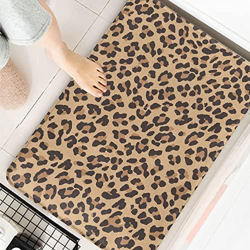 TESIQIMT Rustic Bathroom Rug,Black Brown Leopard Print for Girls,Bathroom Rug Mat Non Slip Door Mats,Soft Bath Mat for Home Decor,Mud Mat for Indoor and Outdoor,15.7x23.6Inches - Image 4