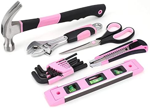 FASTPRO Pink Tool Set, 220-Piece Lady's Home Repairing Tool Kit with 12-Inch Wide Mouth Open Storage Tool Bag - Image 5