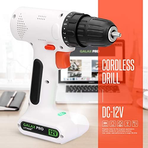 GALAX PRO 12V Light Weight Cordless Drill Driver with Work Light, Max Torque 18N.m, 3/8 Inch Keyless Chuck, 17+1 Position, Single Speed 0-800RPM, Streamlined Design - Image 3