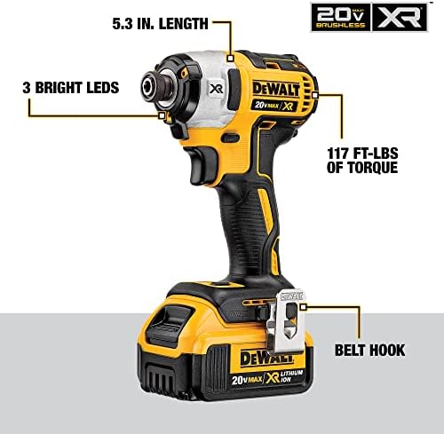 DEWALT 20V MAX Hammer Drill and Impact Driver, Cordless Power Tool Combo Kit with 2 Batteries and Charger (DCK299P2) - Image 4