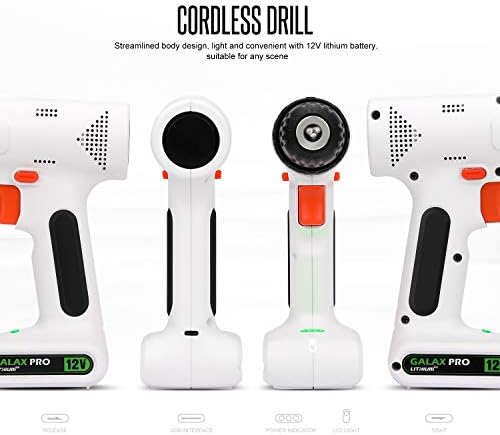 GALAX PRO 12V Light Weight Cordless Drill Driver with Work Light, Max Torque 18N.m, 3/8 Inch Keyless Chuck, 17+1 Position, Single Speed 0-800RPM, Streamlined Design - Image 5