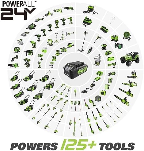 Greenworks 24V 6-pcs Combo Kit: 24V Hammer Drill, Impact Driver, Multi-Tool, Flashlight, Reciprocating Saw & Circular Saw, Includes 2*2.0Ah & 1*2.0Ah USB (Power Bank) Batteries & (2) Fast Chargers - Image 2