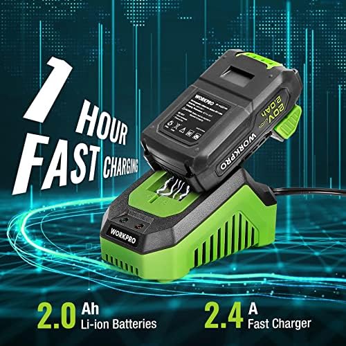 WORKPRO 20V Cordless Drill Driver Kit, 3/8'' Keyless Chuck, 2.0 Ah Li-ion Battery, 1 Hour Fast Charger and 11-inch Green Storage Bag Included - Image 5