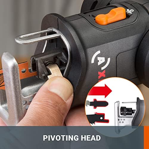 WORX 20V Cordless Power Tool Combo Kit WX914L AXIS Precision Cutting Jigsaw & 1/4 Inch Impact Driver, 2in1 Reciprocating Saw & Drill Driver, PowerShare, 2 * 2.0Ah Batteries & Charger Included - Image 4