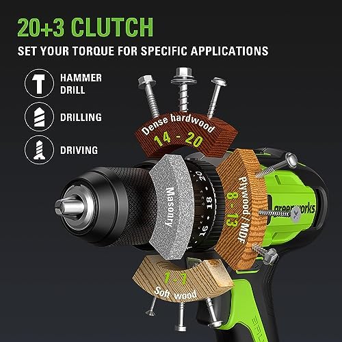 Greenworks 24V 6-pcs Combo Kit: 24V Hammer Drill, Impact Driver, Multi-Tool, Flashlight, Reciprocating Saw & Circular Saw, Includes 2*2.0Ah & 1*2.0Ah USB (Power Bank) Batteries & (2) Fast Chargers - Image 4