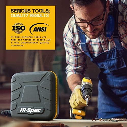 Hi-Spec 58pc Yellow 18V Cordless Power Drill Driver, Bit Set & Case. Complete Home & Garage DIY Tool - Image 6